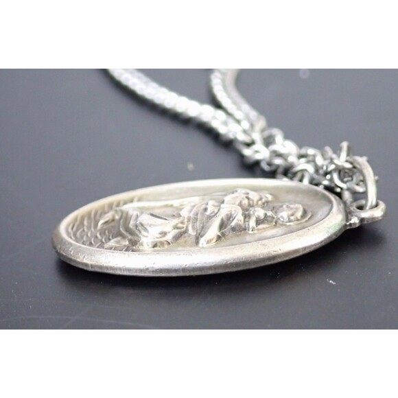 Sterling Silver Theda Saint Christopher Men's Pendant on 24" Chain 25.72 grams - Picture 8 of 13